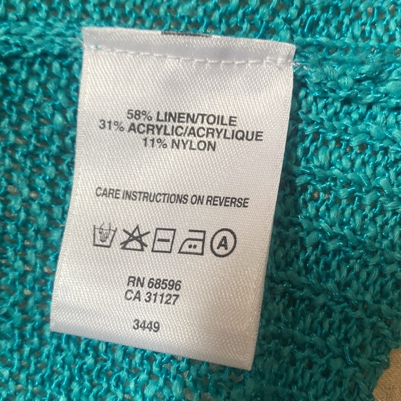 DKNYC Turquoise linen blend shrug - Picture 4 of 7